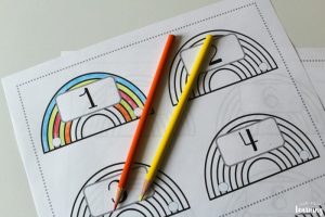 Printable Rainbow Number Word Activity