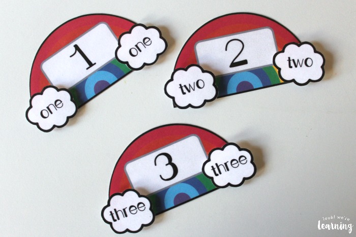 Printable Rainbow Number Word Matching Game