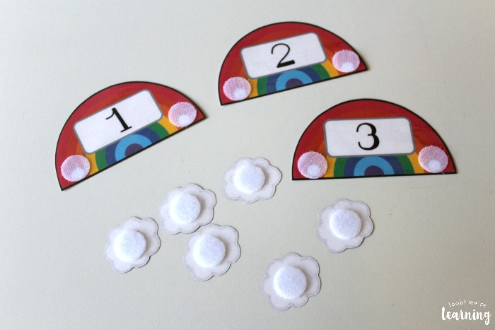 Rainbow Number Word Matching Activity for Kids