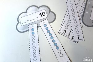 Raincloud Addition to Ten Activity for Kids