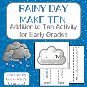 Rainy Day Make Ten Addition Activity