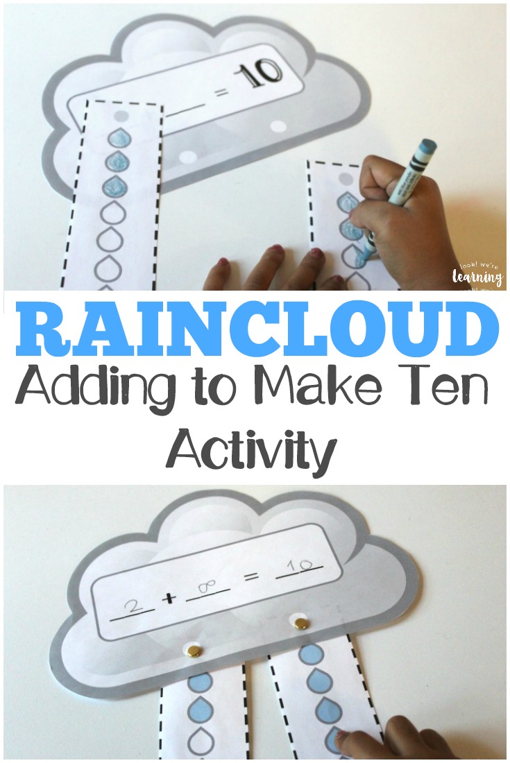 Show early learners how to add to make ten with this fun raincloud adding to make ten activity!