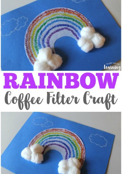 This super easy coffee filter rainbow craft is a perfect spring craft to share with little ones!