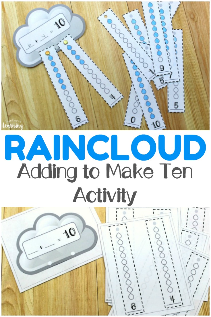 Work on adding to ten with your early learners with this fun raincloud make ten activity! This is awesome for spring math centers!