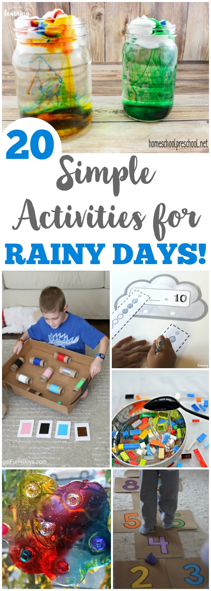 Make a rainy day into a fun learning event with these simple rainy day activities for kids!