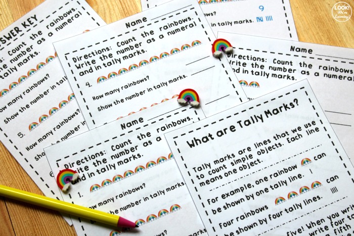 Printable Rainbow Themed Math Worksheets for Kids