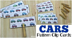 Simple Color Pattern Clip Cards for Kids