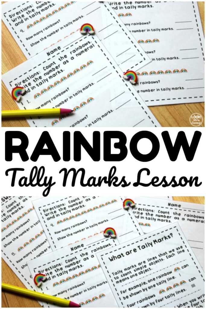 This printable rainbow tally marks lesson for early learners is a great way to teach students how to count with tally marks!