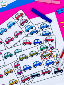 Using Math Pattern Clip Cards with Dry Erase Markers