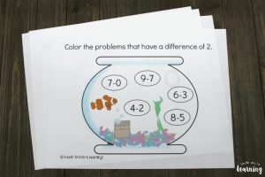 Aquarium Themed Arithmetic Printables