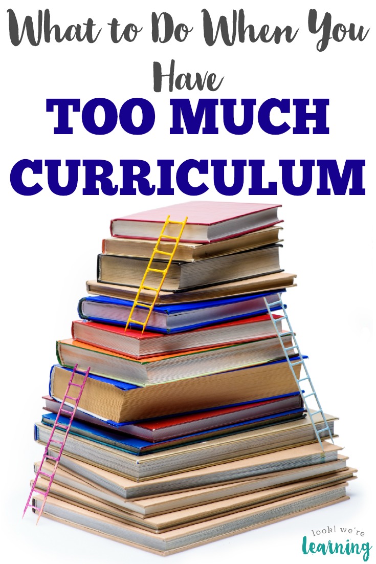 Are you overloaded with homeschooling materials? Here's what to do when you have too much homeschool curriculum.