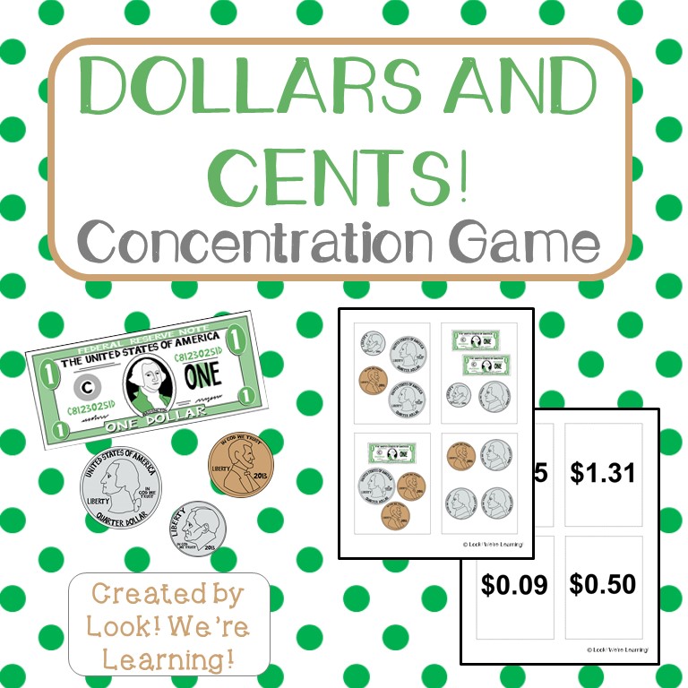 Dollars and Cents Printable Money Game