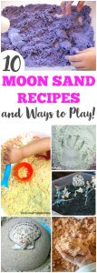 Let the kids have some simple sensory fun with these cool moon sand recipe ideas!
