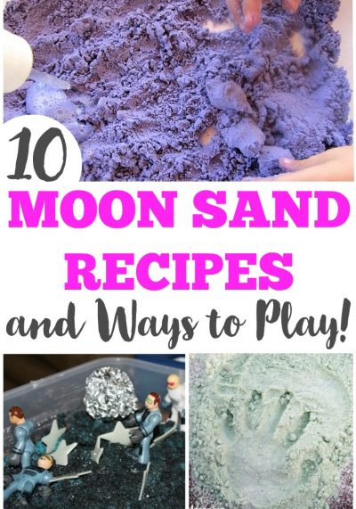 These fun moon sand recipe ideas are so easy to make and share for some quick sensory play!