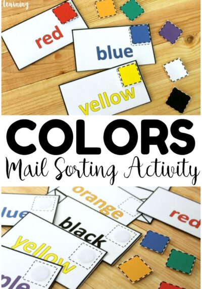 Use this fun hands on color mail sorting activity to help little ones practice color recognition! Prep it once and use at centers or in busy bags!