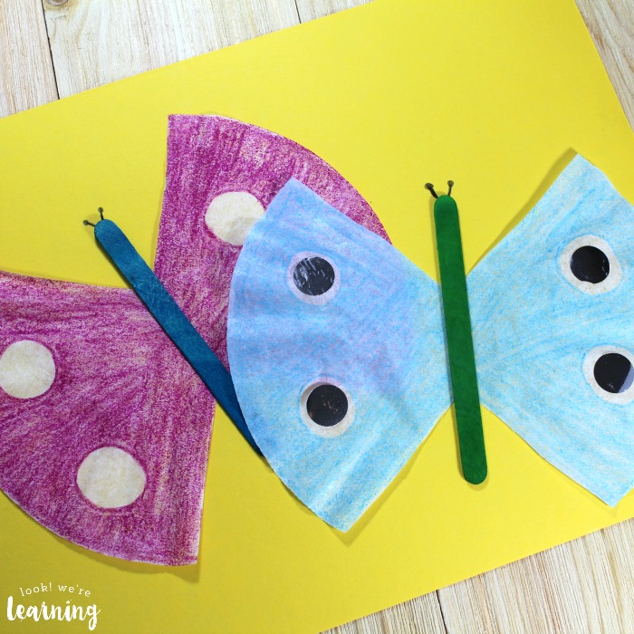 Simple Coffee Filter Butterfly Craft for Kids