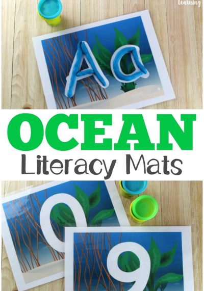 These fun ocean playdough mats are great for practicing literacy and fine motor skills!
