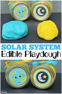 This fun solar system-themed edible playdough is a perfect sensory activity for summer!