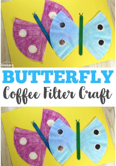 This super easy coffee filter butterfly craft is an adorable project for little ones!