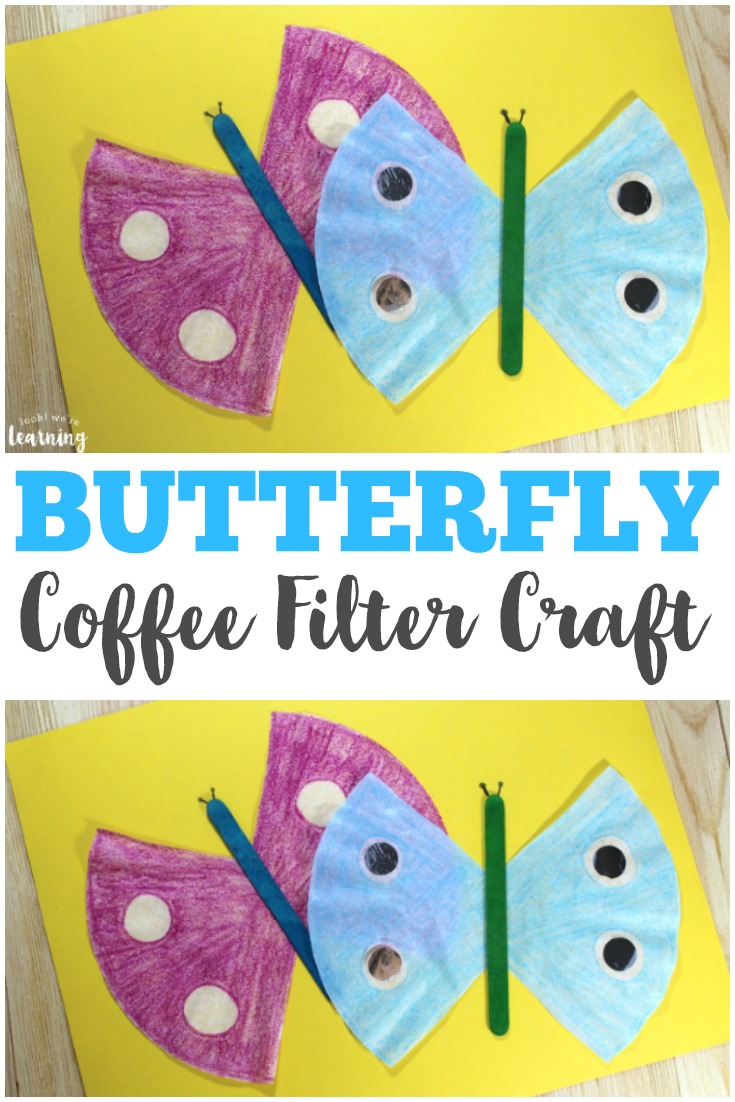 This super easy coffee filter butterfly craft is an adorable project for little ones!