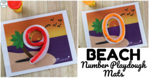 Fun Preschool Beach Number Literacy Mats