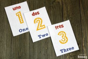 Printable English to Spanish Number Flashcards