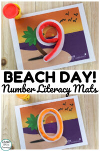 These printable beach number literacy mats are perfect for toddlers, preschoolers, and kindergartners!