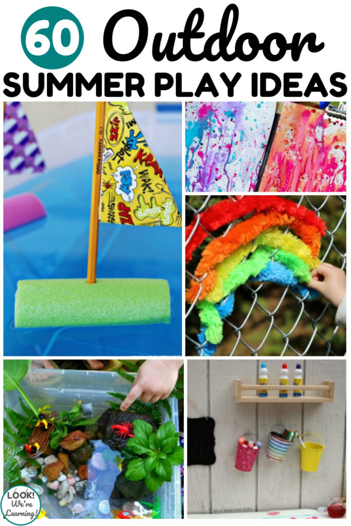 This list of 60 outdoor summer play ideas is perfect for keeping kids happy all summer long!