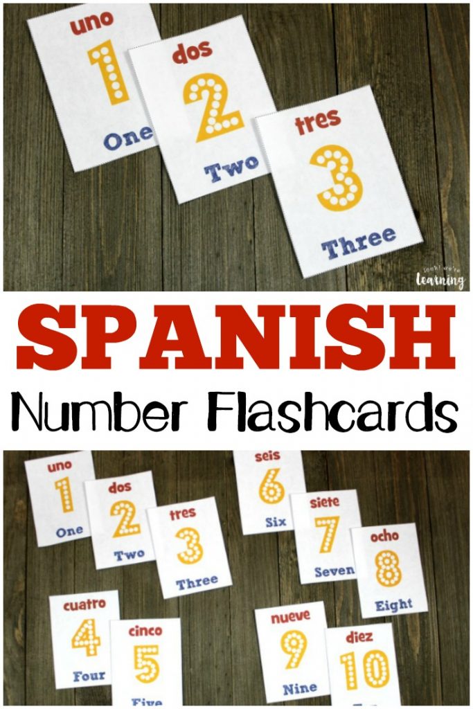 Work on recognizing numbers in both English and Spanish with these printable Spanish number flashcards!