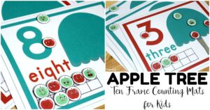 Fun Apple Tree Ten Frame Counting Mats