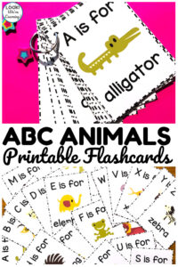 Help early learners to recognize letters and letter sounds with these Alphabet Animal Flashcards!