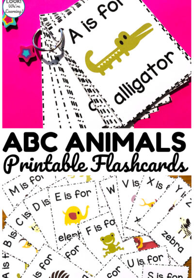 Help early learners to recognize letters and letter sounds with these Alphabet Animal Flashcards!