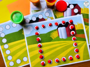 Easy Farm Themed Shape Learning Mats for Kids