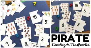 Fun Pirate Counting to Ten Puzzles
