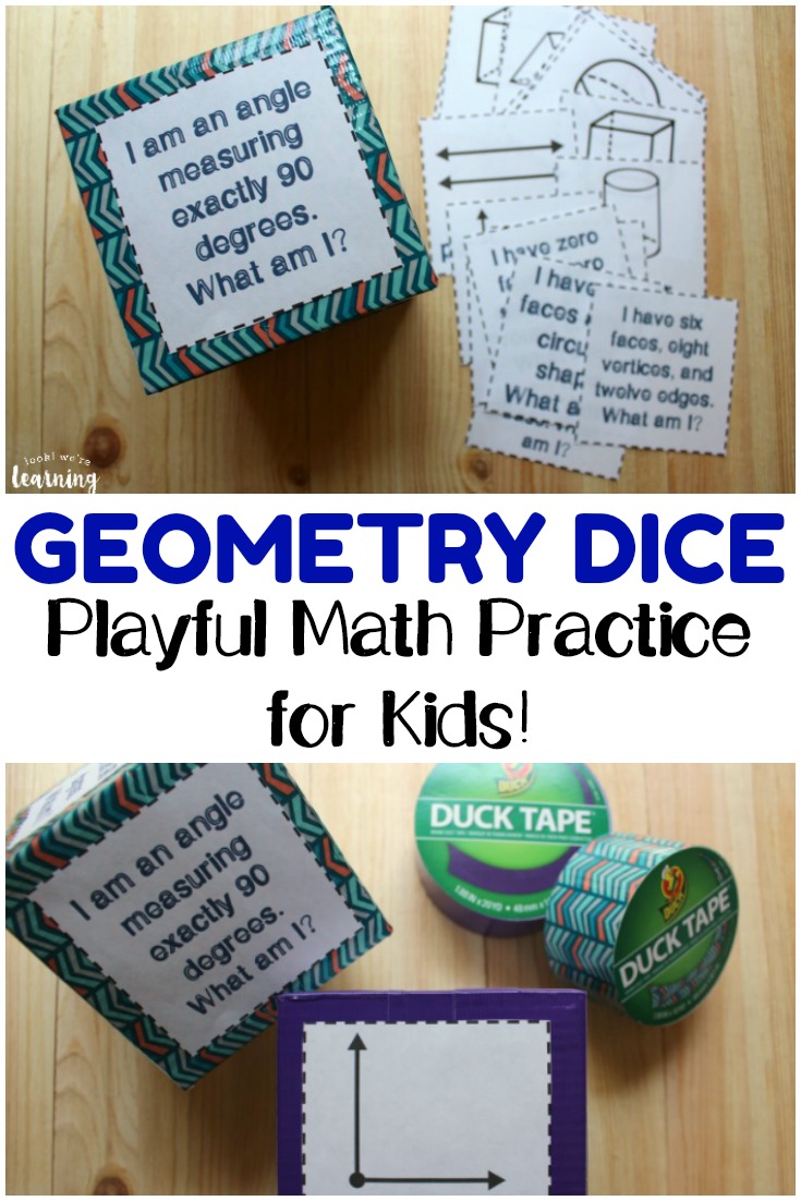Make math practice into a play activity for students with this easy DIY Geometry Dice project! Perfect for building math fluency in upper elementary grades!