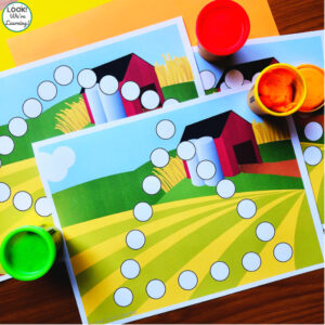 Printable Farm Themed Shape Mats for Preschool