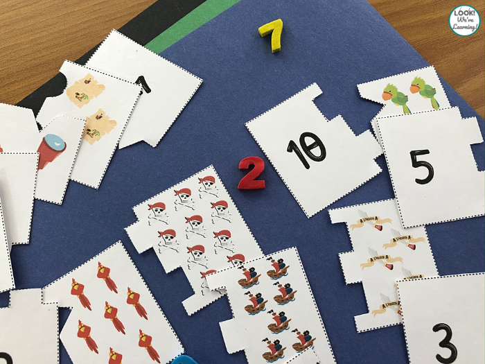 Printable Pirate Counting to Ten Puzzles