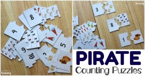 Printable Pirate Themed 1-10 Counting Puzzles