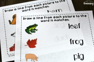When the Leaf Blew In Printable Matching Activity