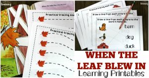 When the Leaf Blew In Printables for Early Learners