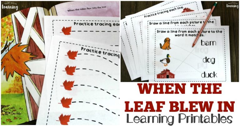 When the Leaf Blew In Printables for Early Learners Look! We're Learning!