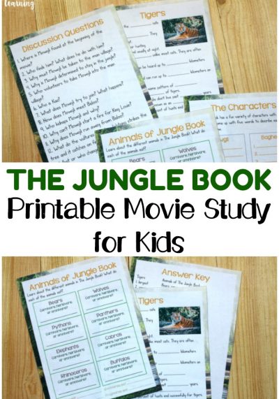 Make a movie into a learning experience with this printable The Jungle Book movie study for kids!