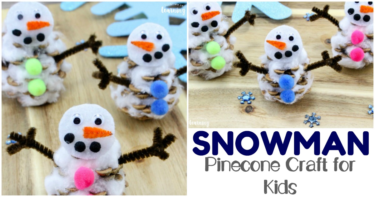 Fun and Simple Pinecone Snowman Craft for Kids