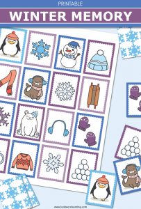 Get little ones into the winter spirit with this fun winter themed preschool memory game!
