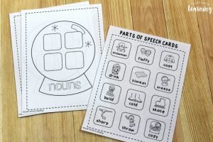 Snow Globe Grammar Parts of Speech Sorting Activity