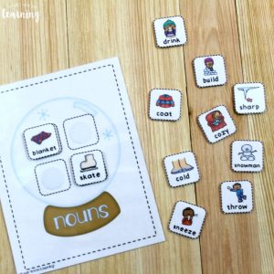 Snow Globe Parts of Speech Sorting
