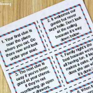 Indoor Family Night Scavenger Hunt Cards