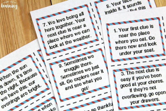 Printable Indoor Family Night Scavenger Hunt Cards