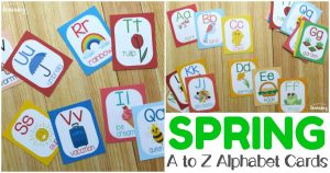 Printable Spring Themed A to Z Flashcards