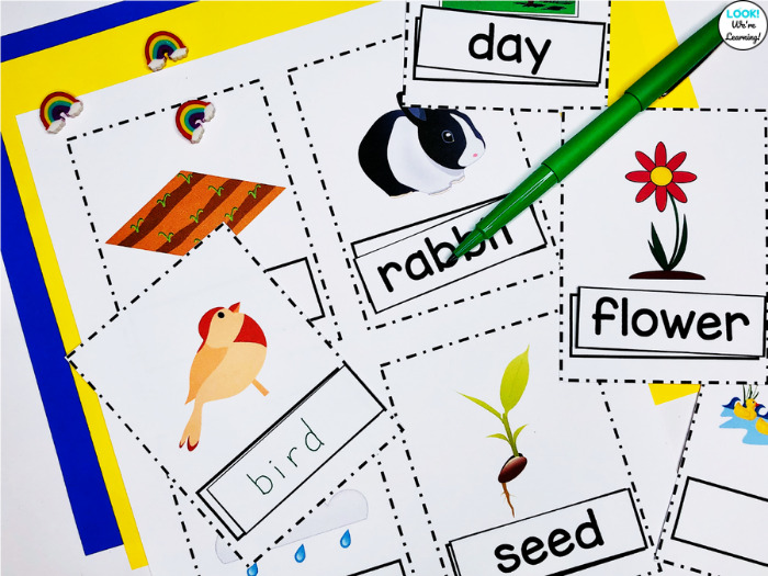 Spring Sight Words Literacy Practice for Kids